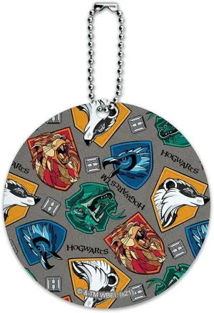 Harry Potter Stylized House Crests Round Luggage ID Tag Card Suitcase Carry-On