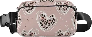 Heart Stylized Leopard Fanny Packs Women Hip Pack Belt Bag Waterproof Cartoon Waist Pouch for Women