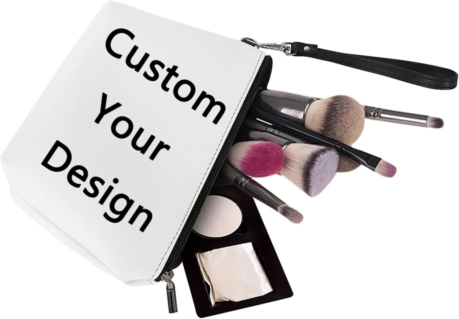 Howilath Custom Women Cosmetic Bag, Vivid Printed Customize PU Leather Travel Shopping Clutch Bag Toiletry Storage Pouch
