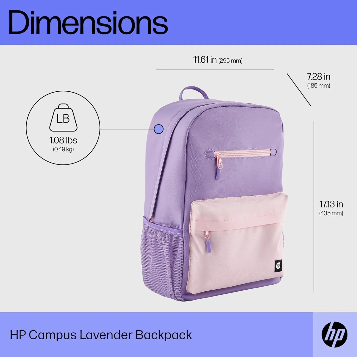 HP Backpack, Lavender, 17 Litri