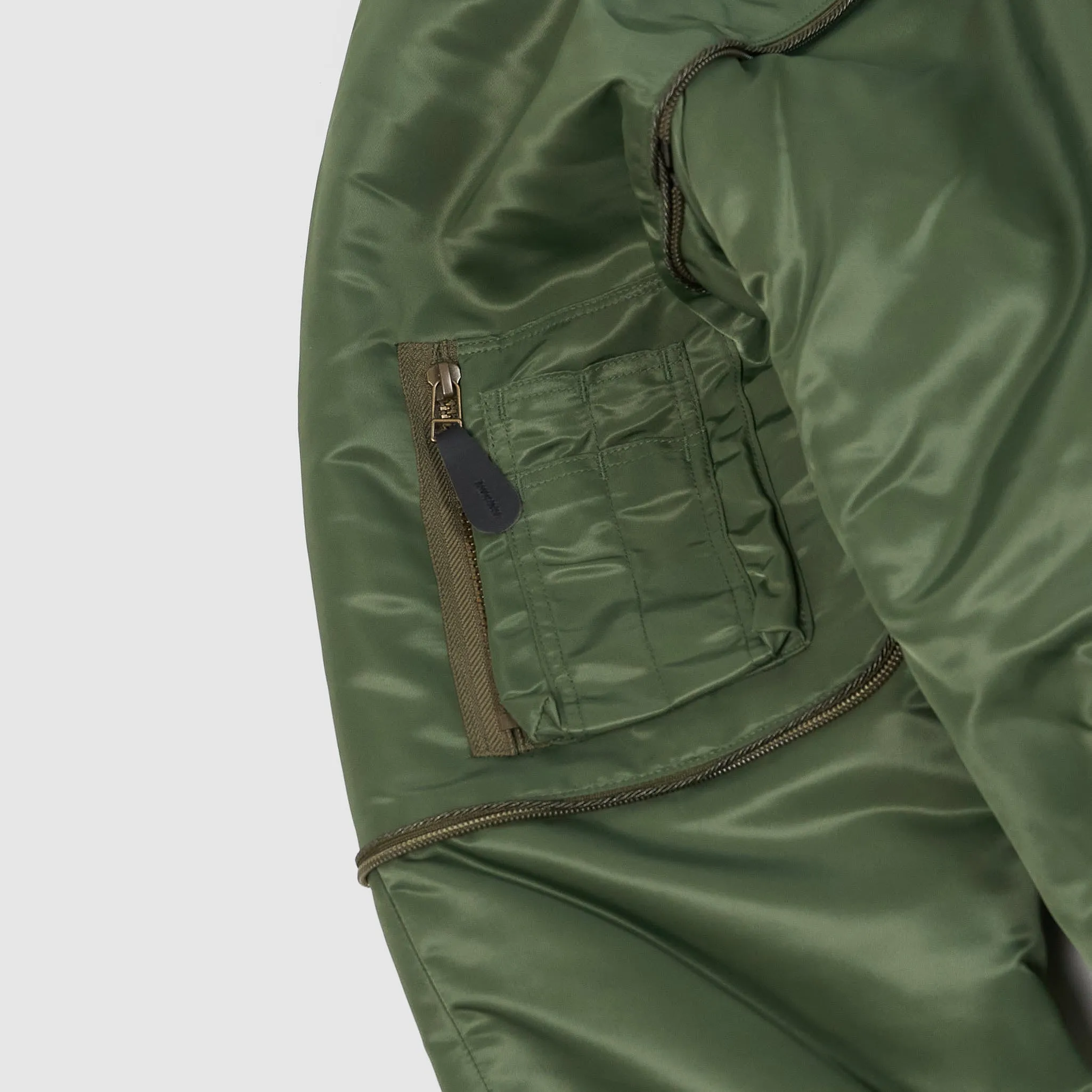 Kapital MA-1 Sham Crack Pillow Leather Bomber Jacket