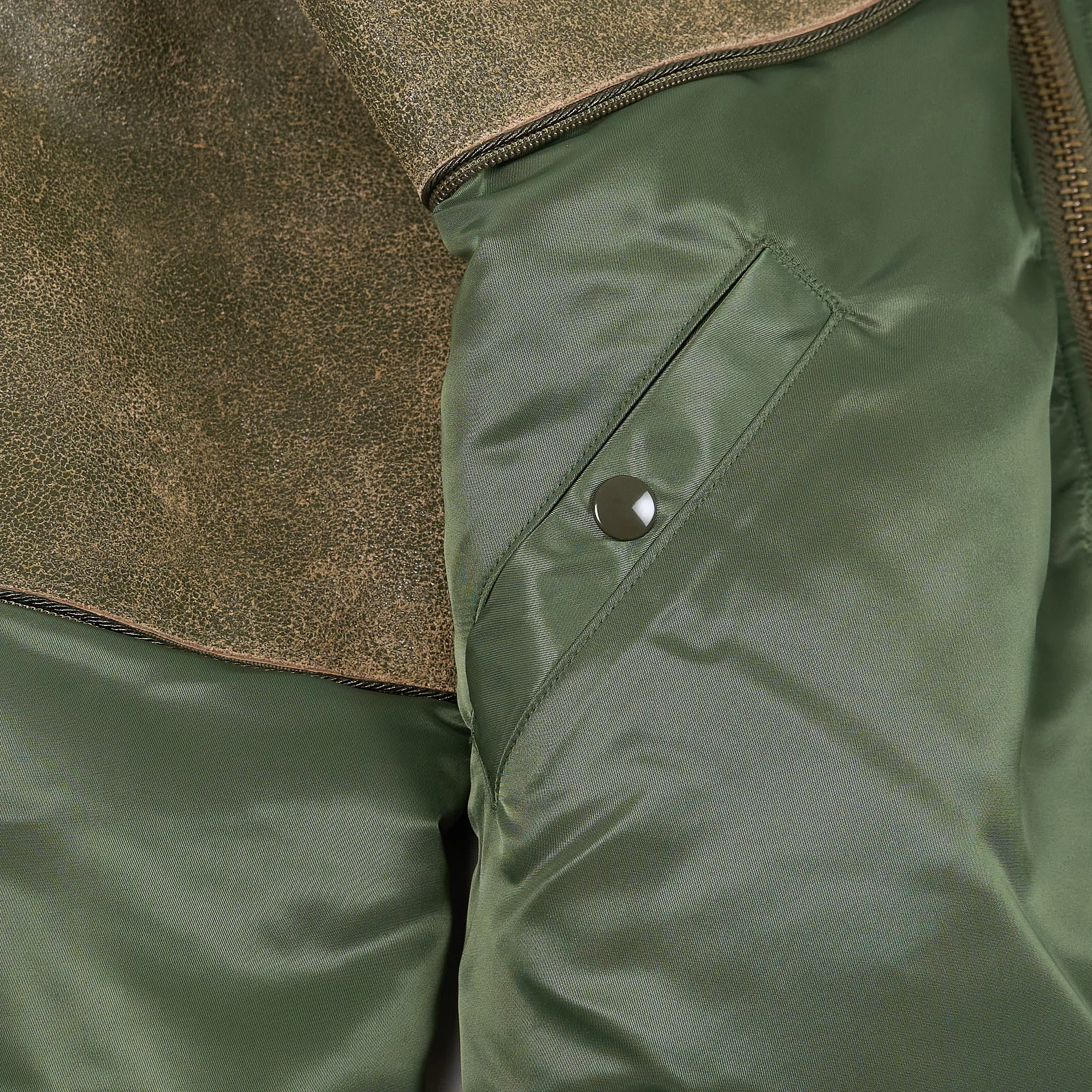 Kapital MA-1 Sham Crack Pillow Leather Bomber Jacket