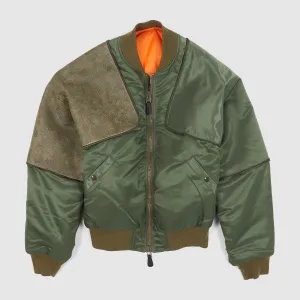 Kapital MA-1 Sham Crack Pillow Leather Bomber Jacket
