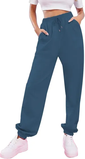 KEEVICI Women's Cute Cinch High Waist Hip Hop Dance Sport Sweatpants Pasetl Jogger Pants Baggy Trousers with Pocket