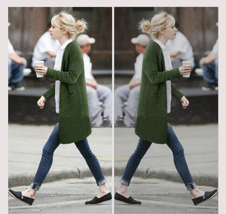 Korean Long Knit Loose Solid Color Sweater