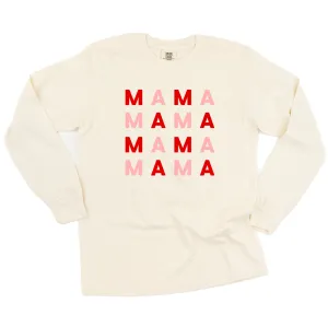 MAMA x 4 (Pink and Red) - LONG SLEEVE Comfort Colors Tee