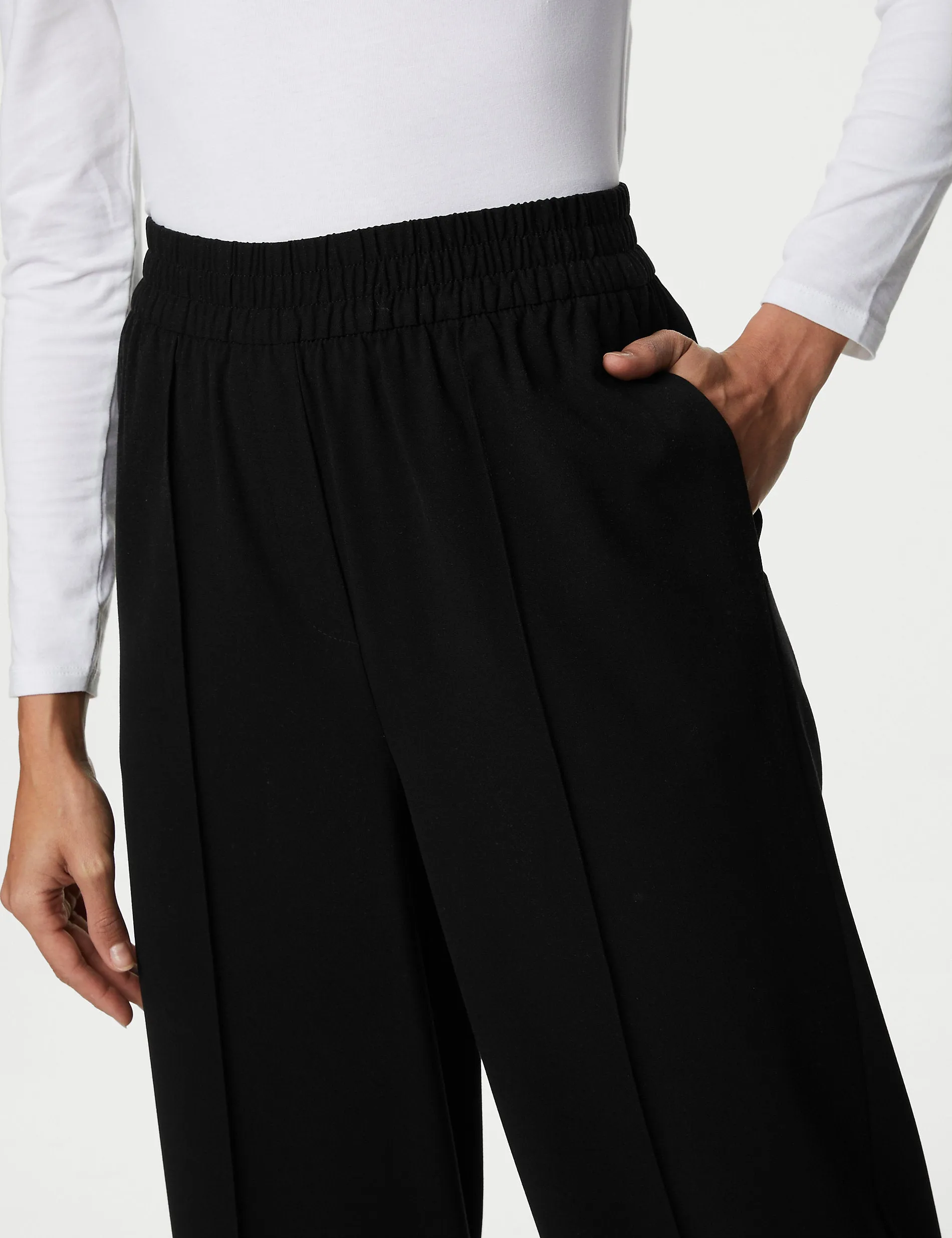 Marks & Spencer wide leg trousers, black