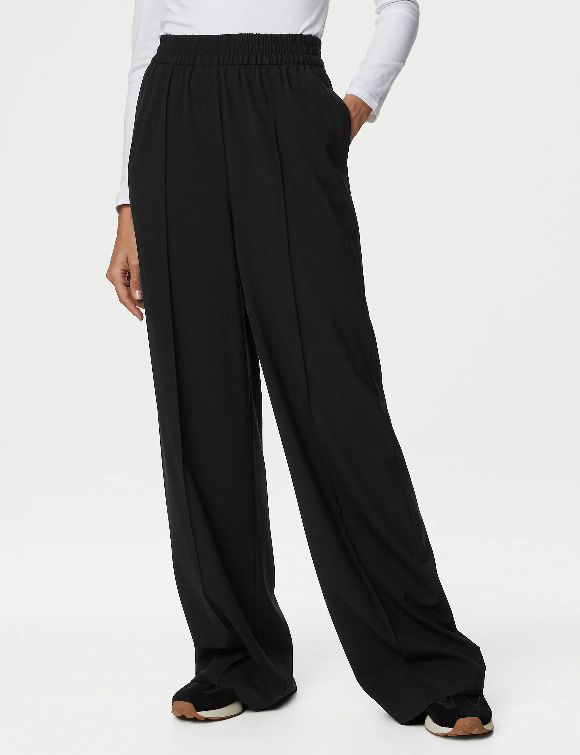 Marks & Spencer wide leg trousers, black