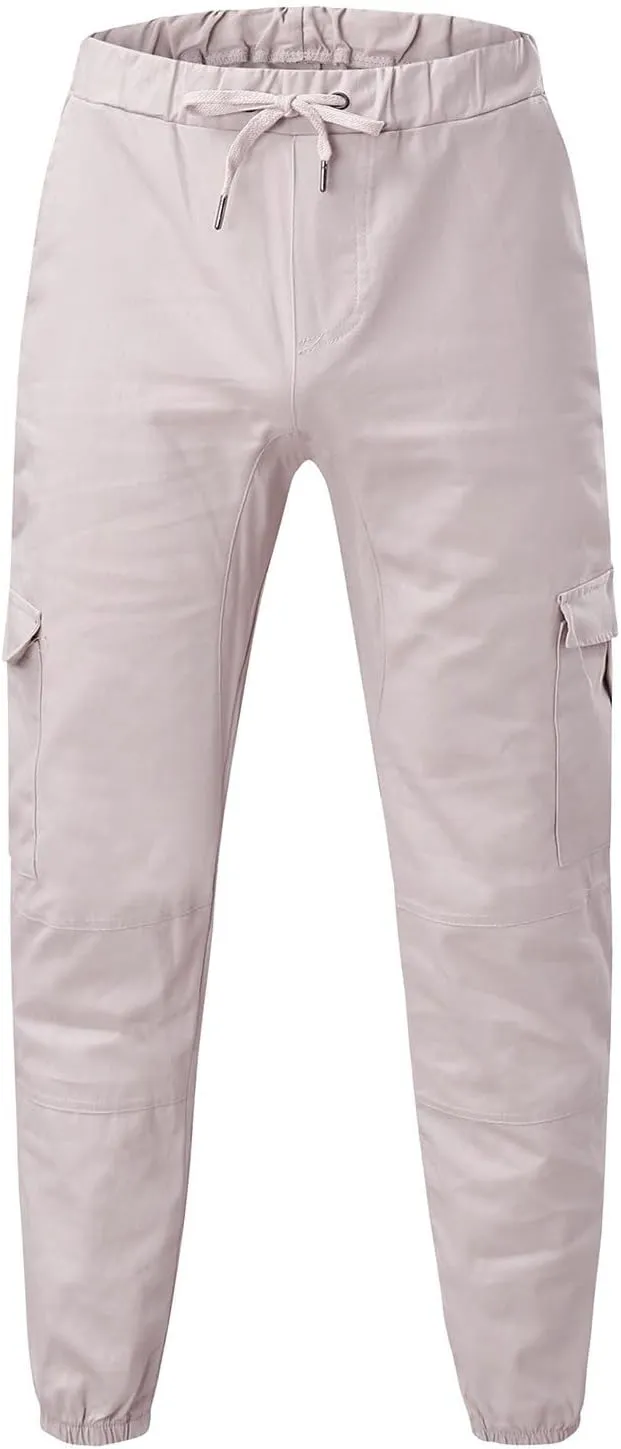 Mens 2023 Fashion Joggers Hiking Sweatpants Drawstring Waist Pants Work Sports Loose Fit Trousers with Pockets