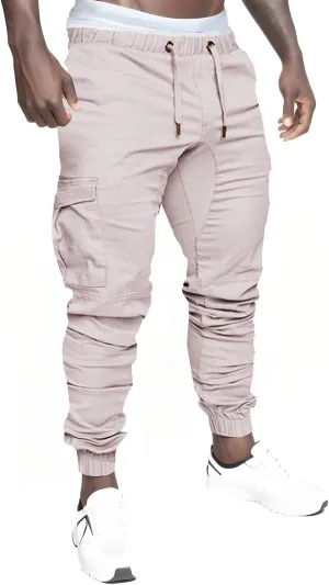 Mens 2023 Fashion Joggers Hiking Sweatpants Drawstring Waist Pants Work Sports Loose Fit Trousers with Pockets
