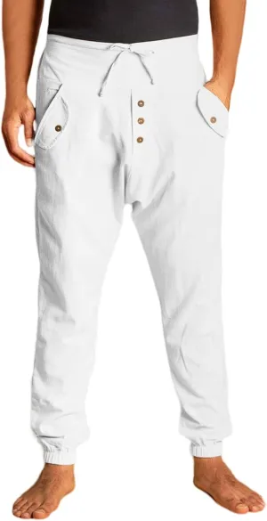 Men's Casual Long Pants Linen Pants - Loose Lightweight Casual Trousers Summer Yoga Beach Pants Breathable Sweatpants