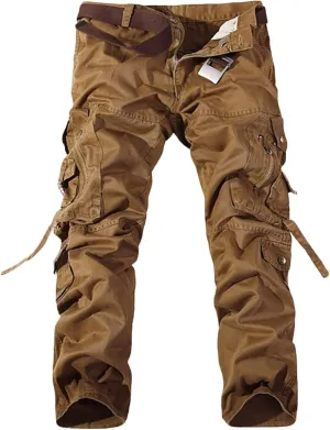 Men's Casual Military Pants, Tactical Wild Army Combat ACU Rip Stop Camo Cargo Work Pants Trousers with 6 Pockets