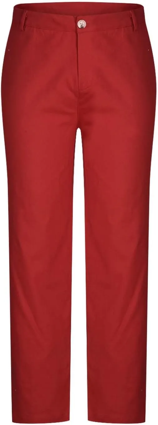 Men's Cotton Linen Dress Pants Casual Lightweight Flat-Front Stretch Chino Pants Business Slim Fit Trousers for Men