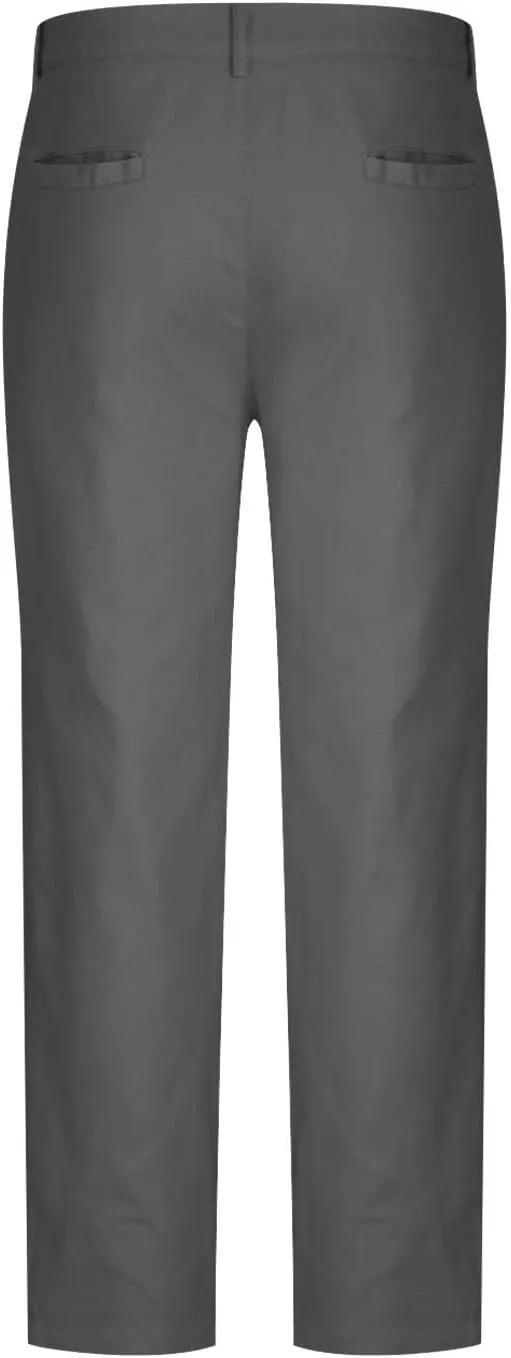Men's Cotton Linen Dress Pants Casual Lightweight Flat-Front Stretch Chino Pants Business Slim Fit Trousers for Men