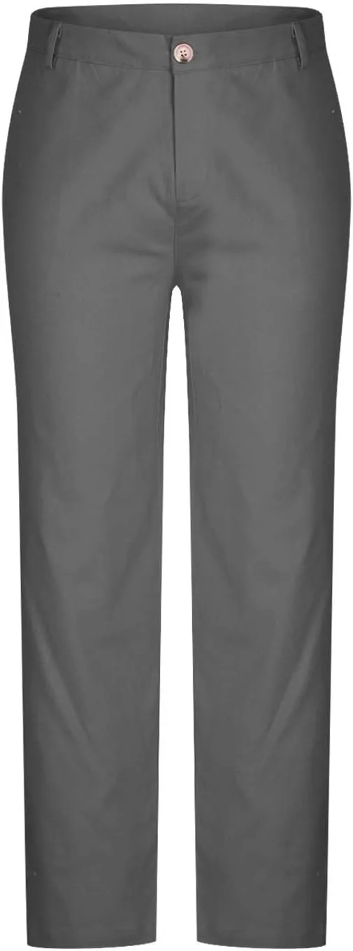 Men's Cotton Linen Dress Pants Casual Lightweight Flat-Front Stretch Chino Pants Business Slim Fit Trousers for Men