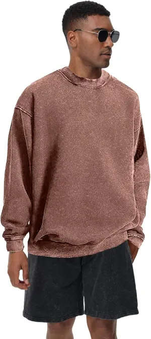 Mens Hoodies Pullover Oversized Hoodie Plush Cotton Hooded Couples Vintage Trendy Washed Streetwear Sweatshirt