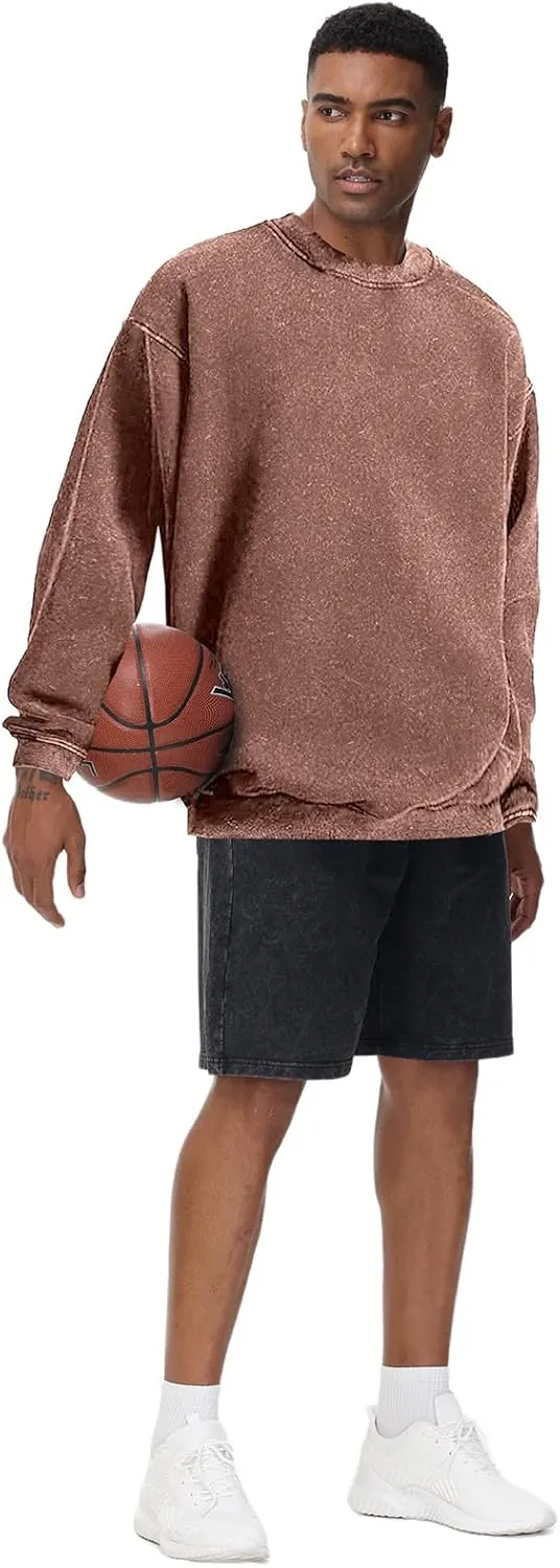 Mens Hoodies Pullover Oversized Hoodie Plush Cotton Hooded Couples Vintage Trendy Washed Streetwear Sweatshirt