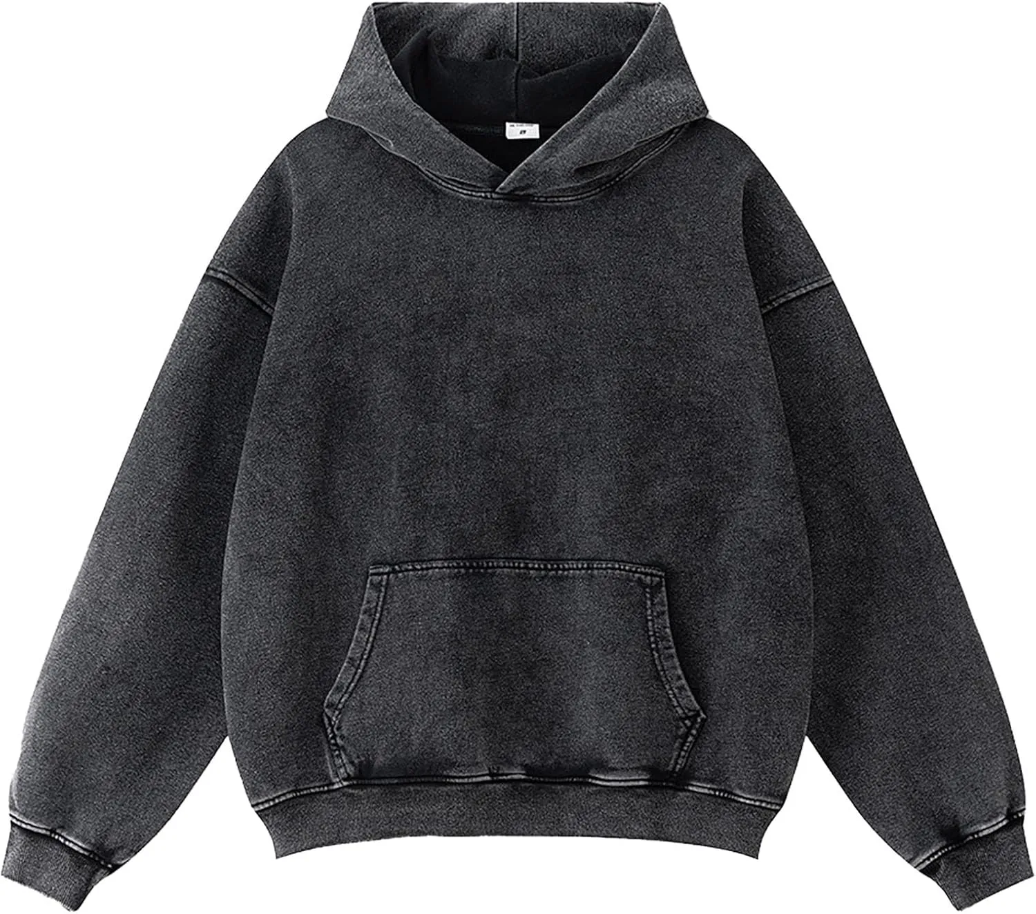Mens Oversized Cotton Heavyweight Vintage Washed Hoodie Couples Streetwear