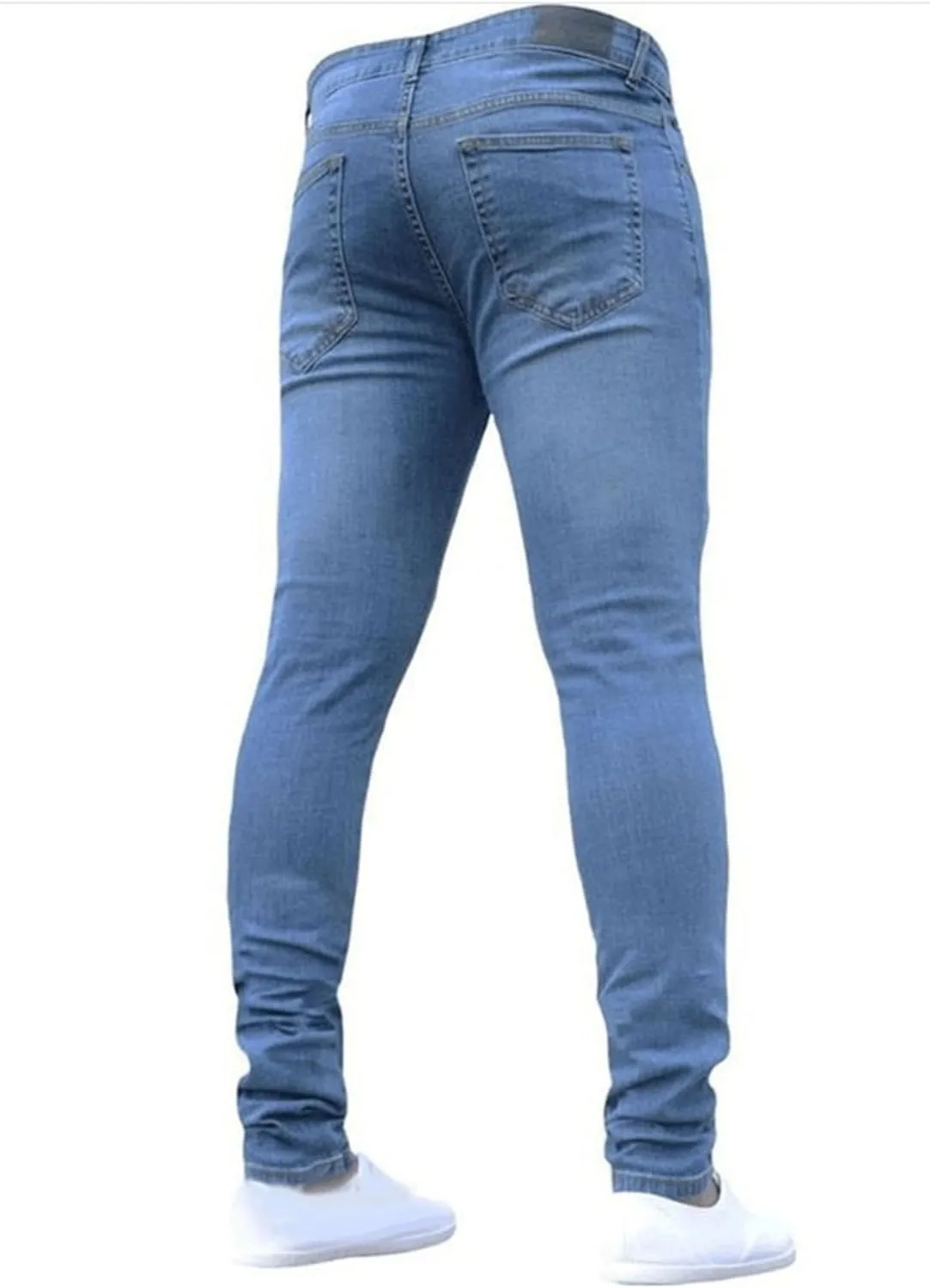 Men's Slim Fit Stretch Ripped Jean Fashion Skinny Outdoor Jean Pants Skinny Tapered Leg Casual Jeans