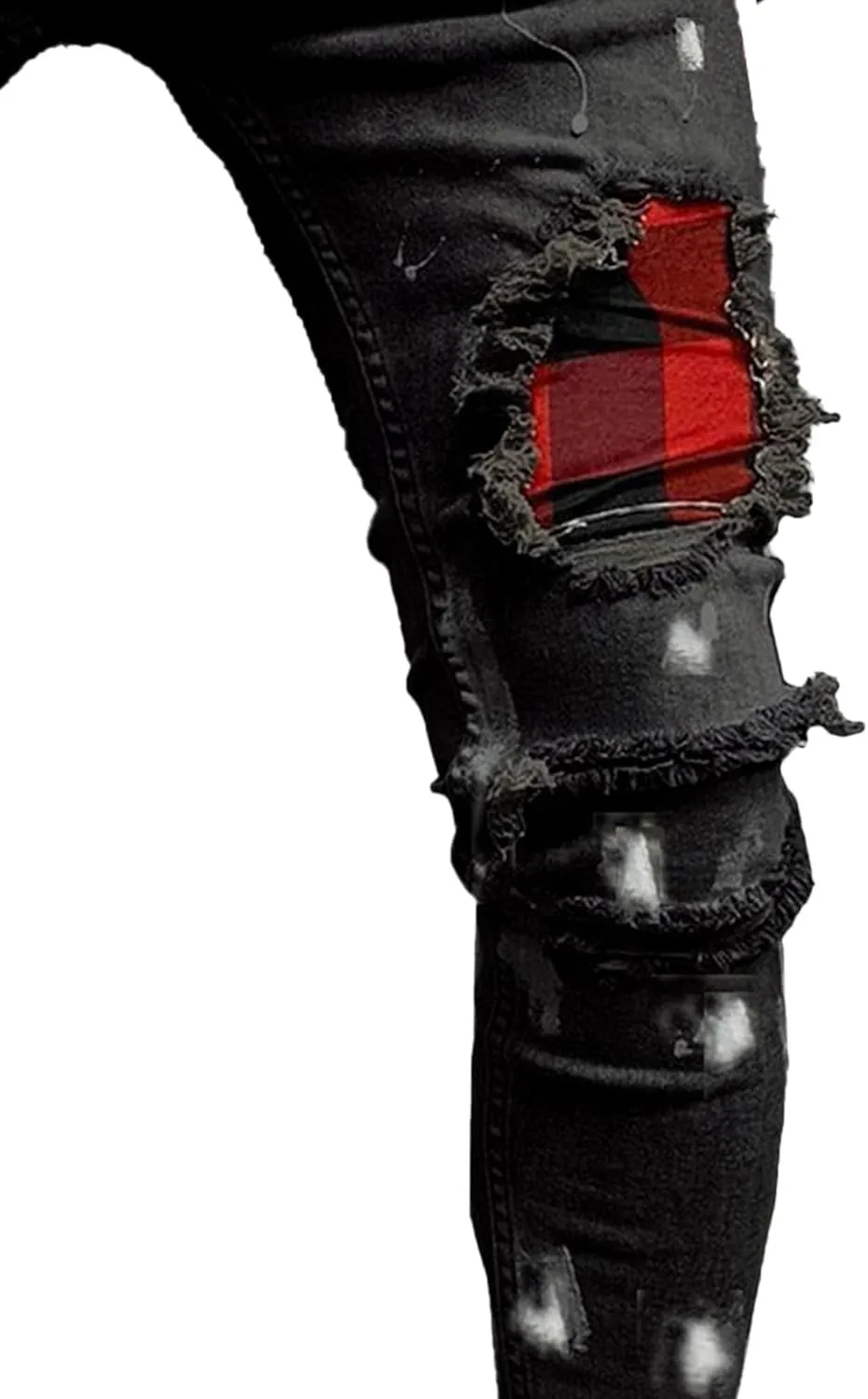 Men's Slim Fit Stretch Ripped Jean Fashion Skinny Outdoor Jean Pants Skinny Tapered Leg Casual Jeans