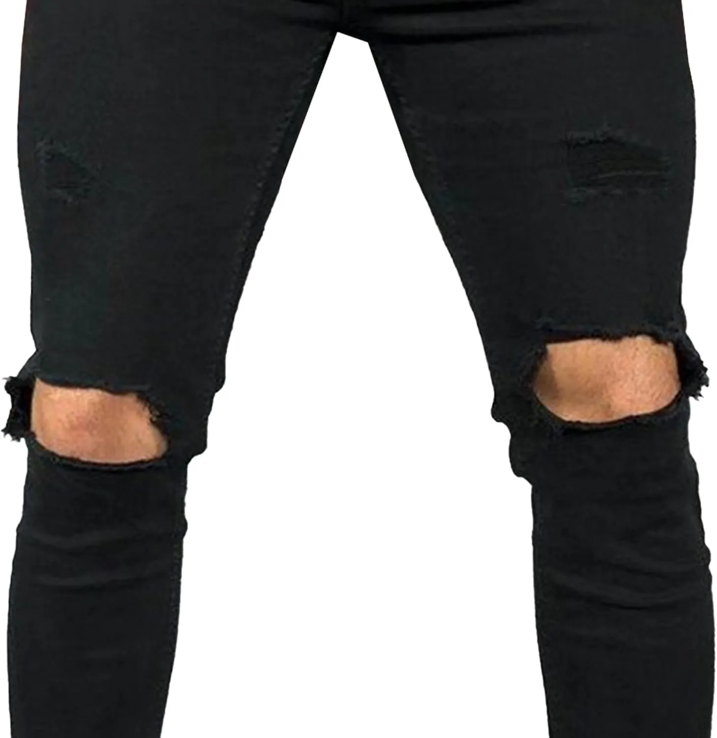 Men's Slim Fit Stretch Ripped Jean Fashion Skinny Outdoor Jean Pants Skinny Tapered Leg Casual Jeans