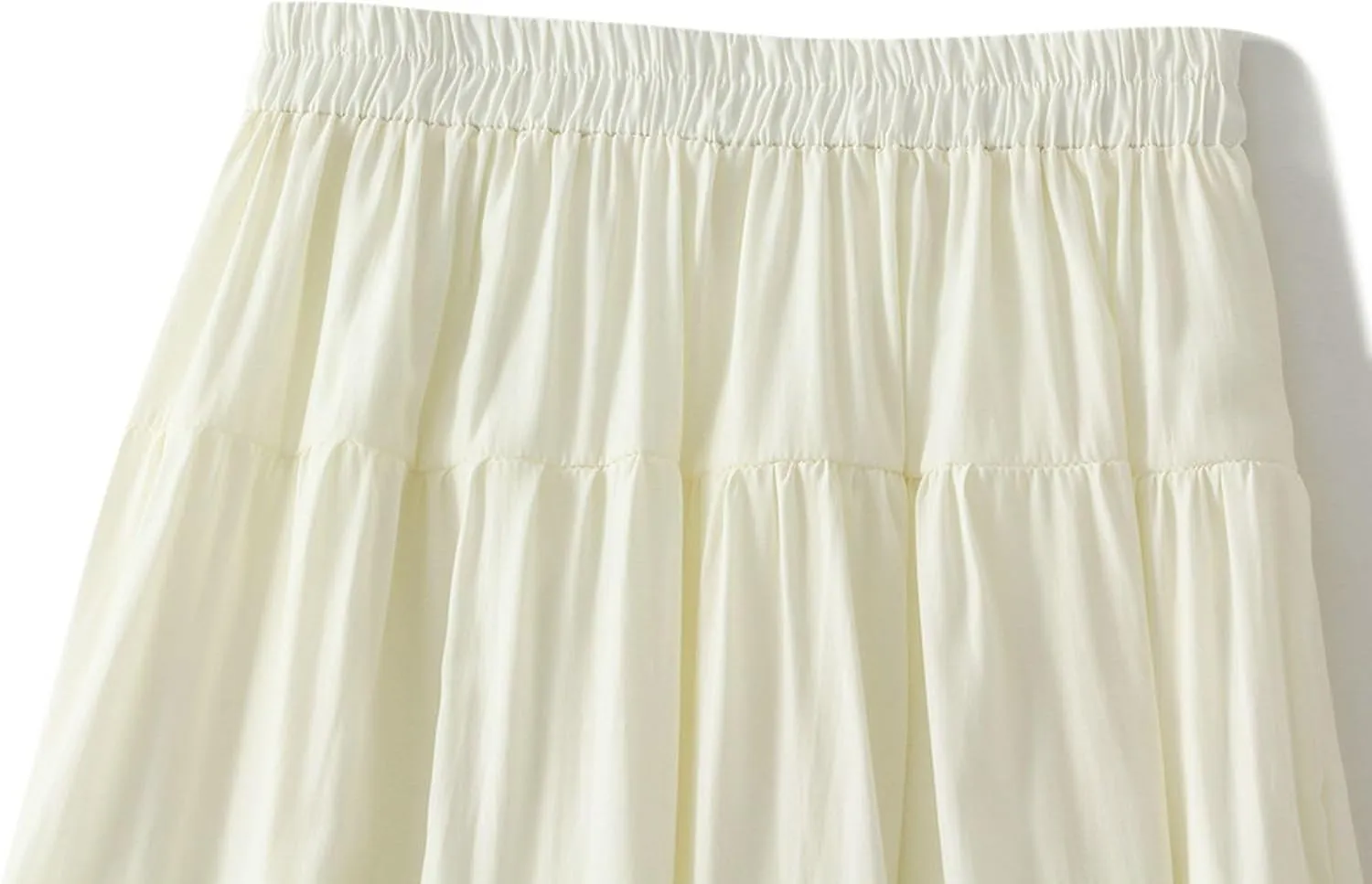 Midi Skirt for Women HIgh Waist A-line Summer Skirts Pleated Tiered Flowy Swing Beach Skirt