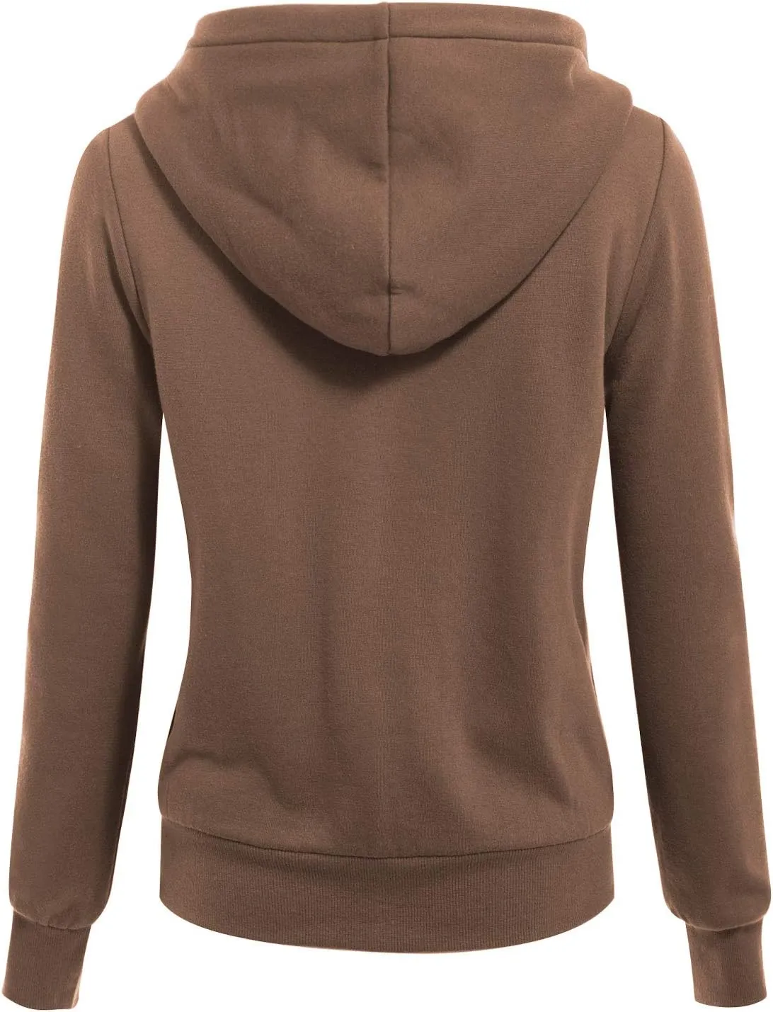MixMatchy Women's Casual Basic Sherpa-Lined Fleece Full Zip Up Cozy Hooded Sweatshirt Jacket