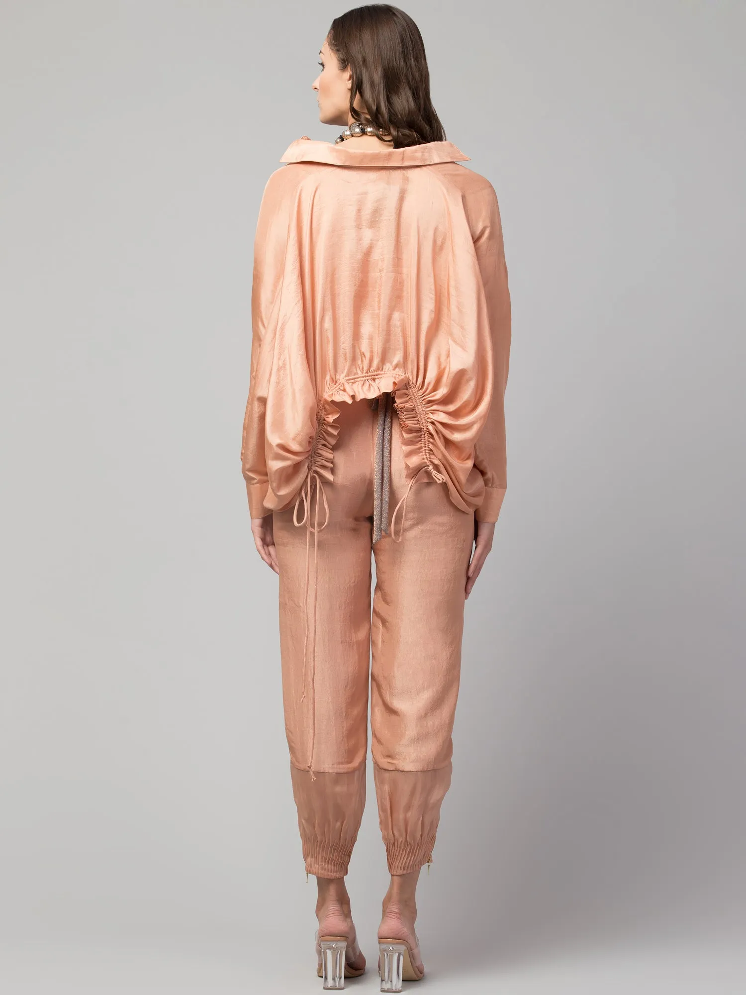 OLD ROSE TIE BACK SHIRT