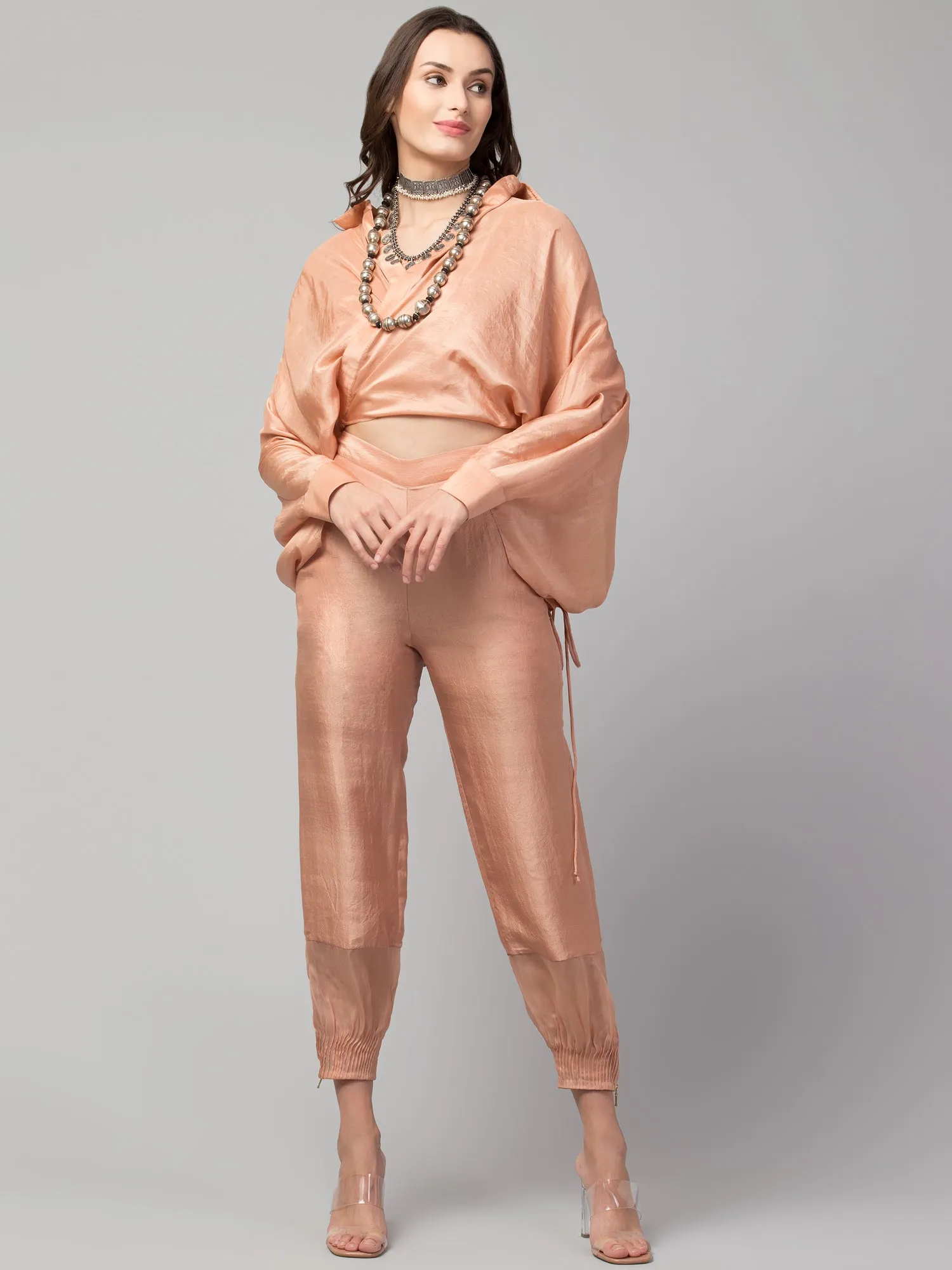 OLD ROSE TIE BACK SHIRT