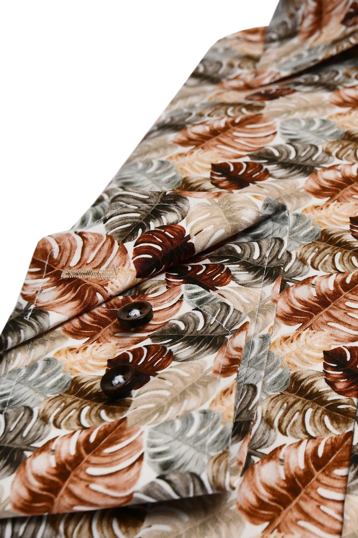 Orange printed regular fit shirt