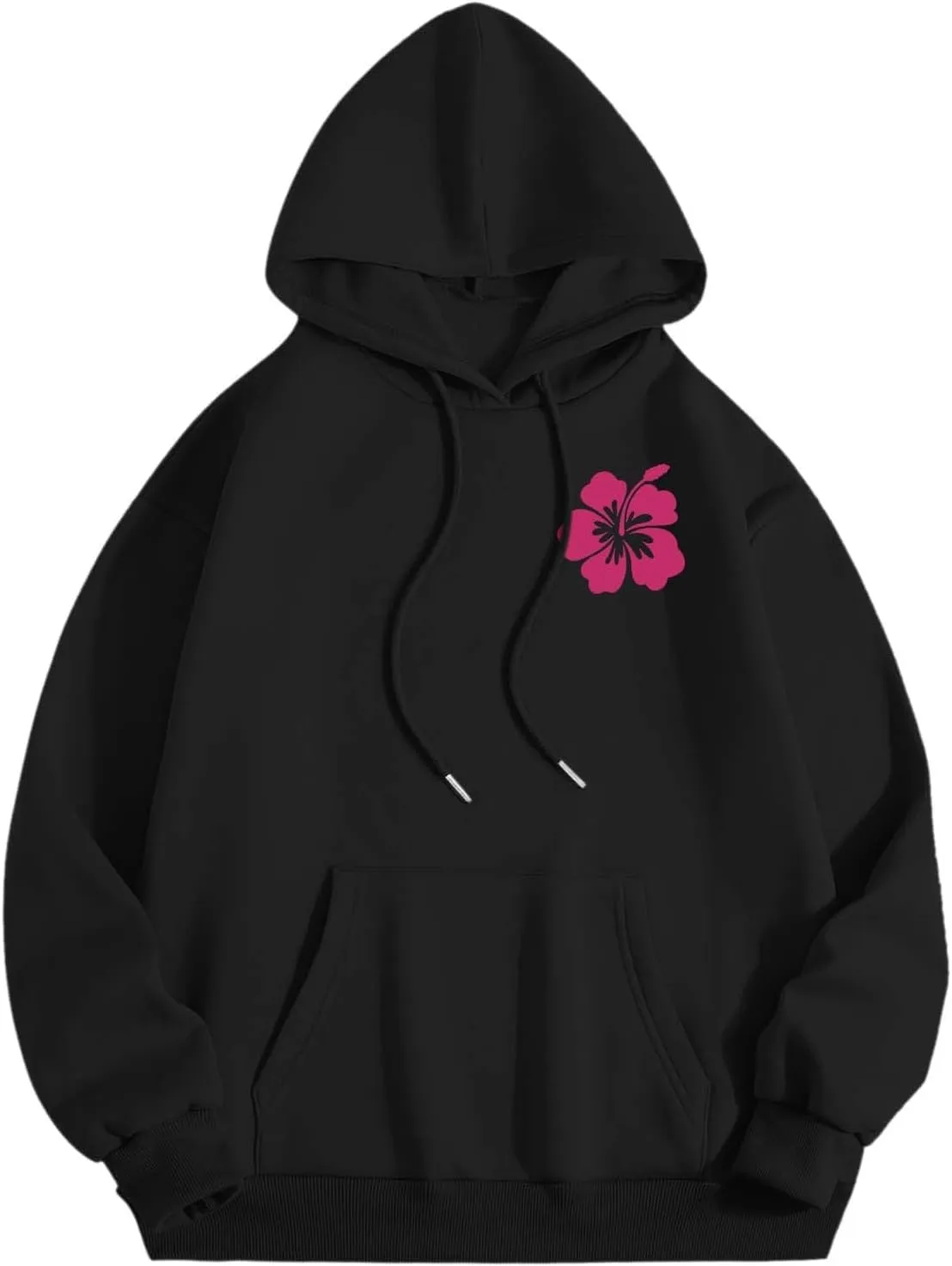 Oversized Hoodies for Women Teen Girls Pink Letter Graphic Long Sleeve Y2K Hooded Comfort Sweatshirt Pink Hoodie