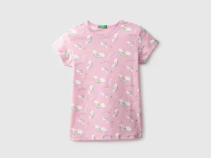 Pack of 2 Girls Printed & Solid Round Neck T-shirt
