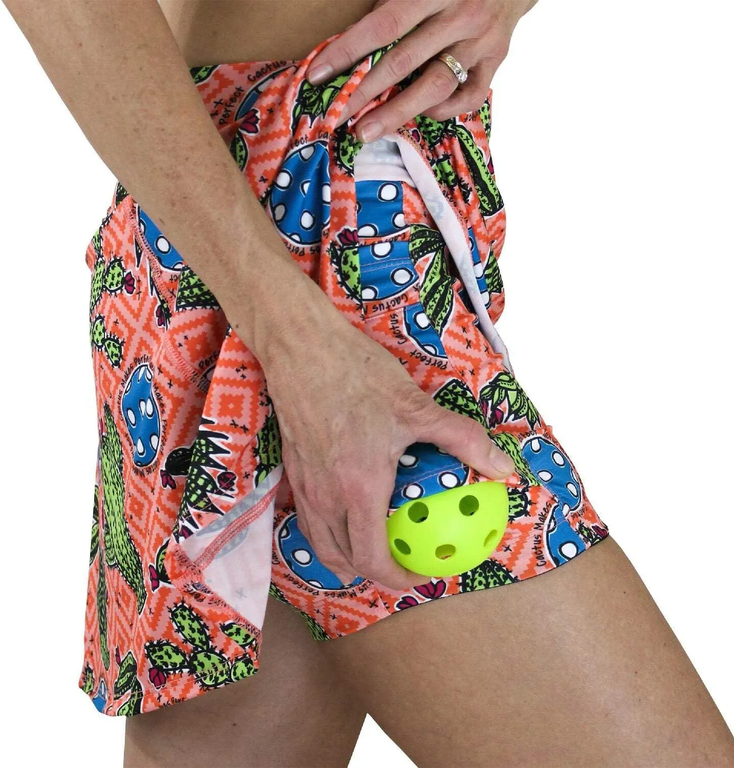 Pickleball Skort Cactus 1 A-Line Skort, Cactus Print Sportswear, Soft and Comfortable