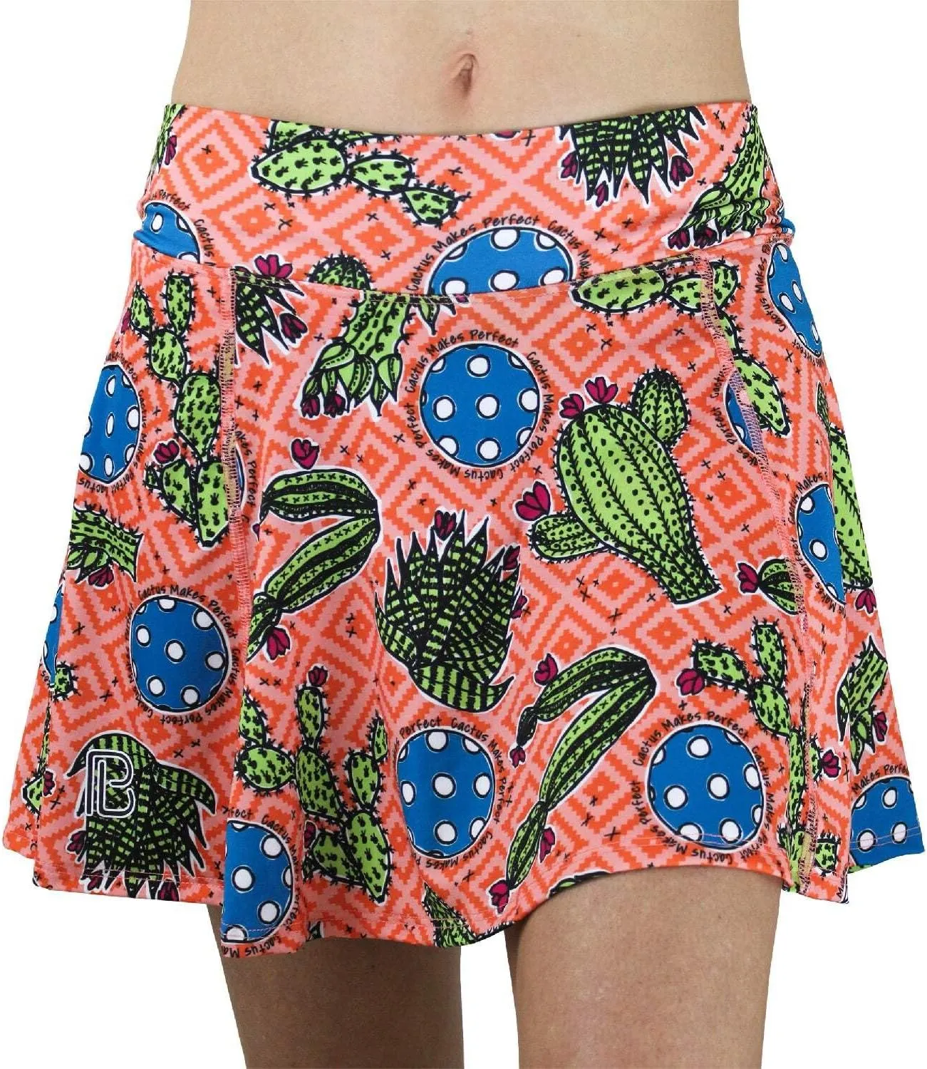 Pickleball Skort Cactus 1 A-Line Skort, Cactus Print Sportswear, Soft and Comfortable