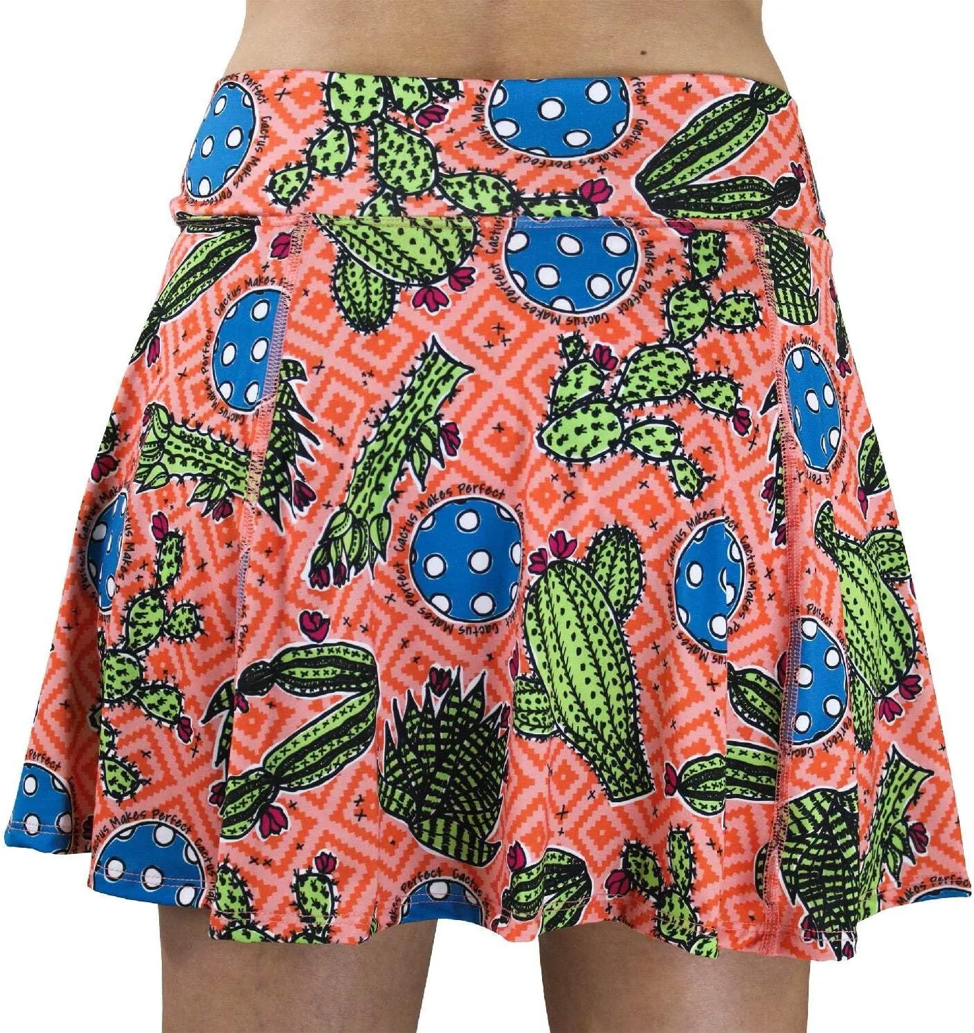 Pickleball Skort Cactus 1 A-Line Skort, Cactus Print Sportswear, Soft and Comfortable