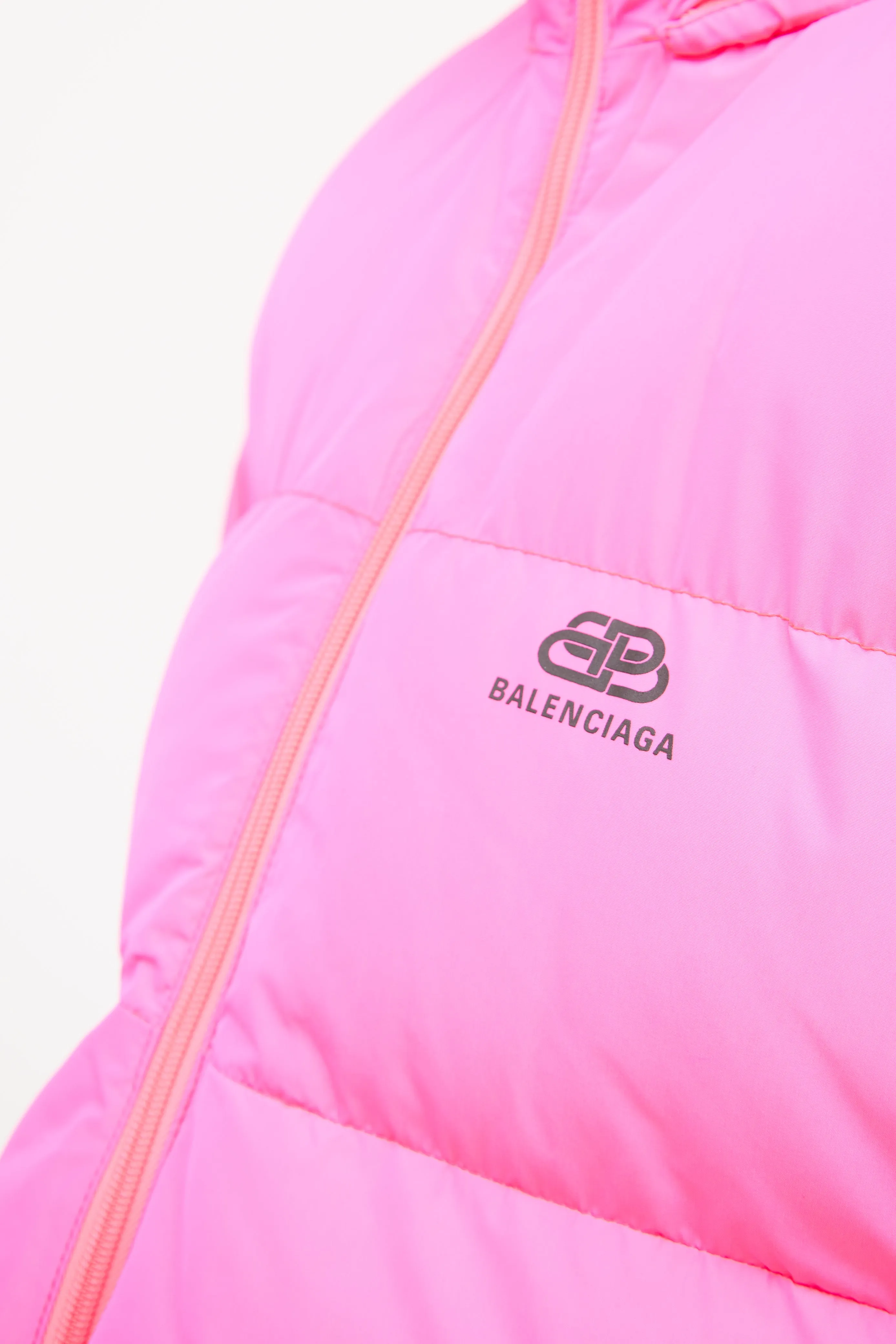 Pink C-Shape Puffer Coat