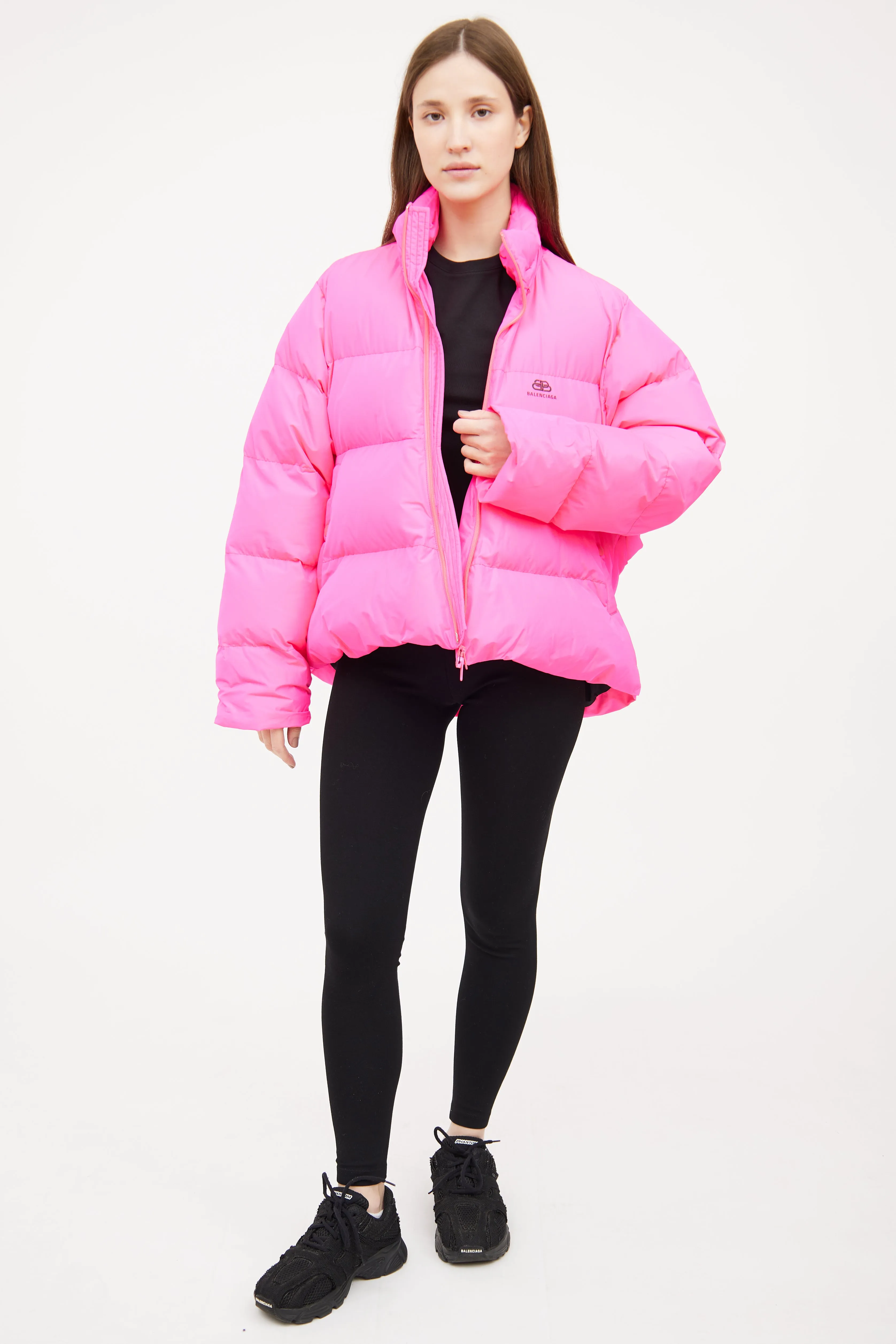 Pink C-Shape Puffer Coat