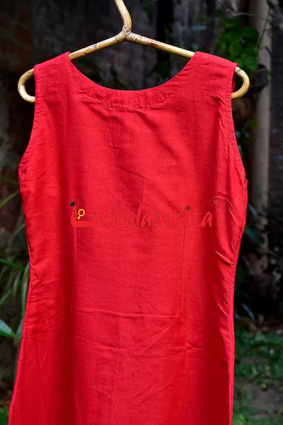 Plain Red Kurti (Ladies' Kurti)