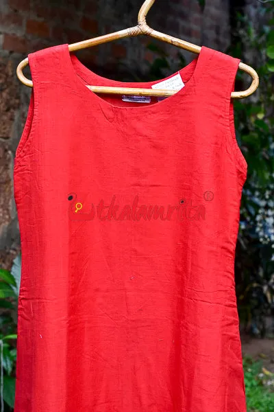 Plain Red Kurti (Ladies' Kurti)
