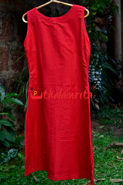 Plain Red Kurti (Ladies' Kurti)
