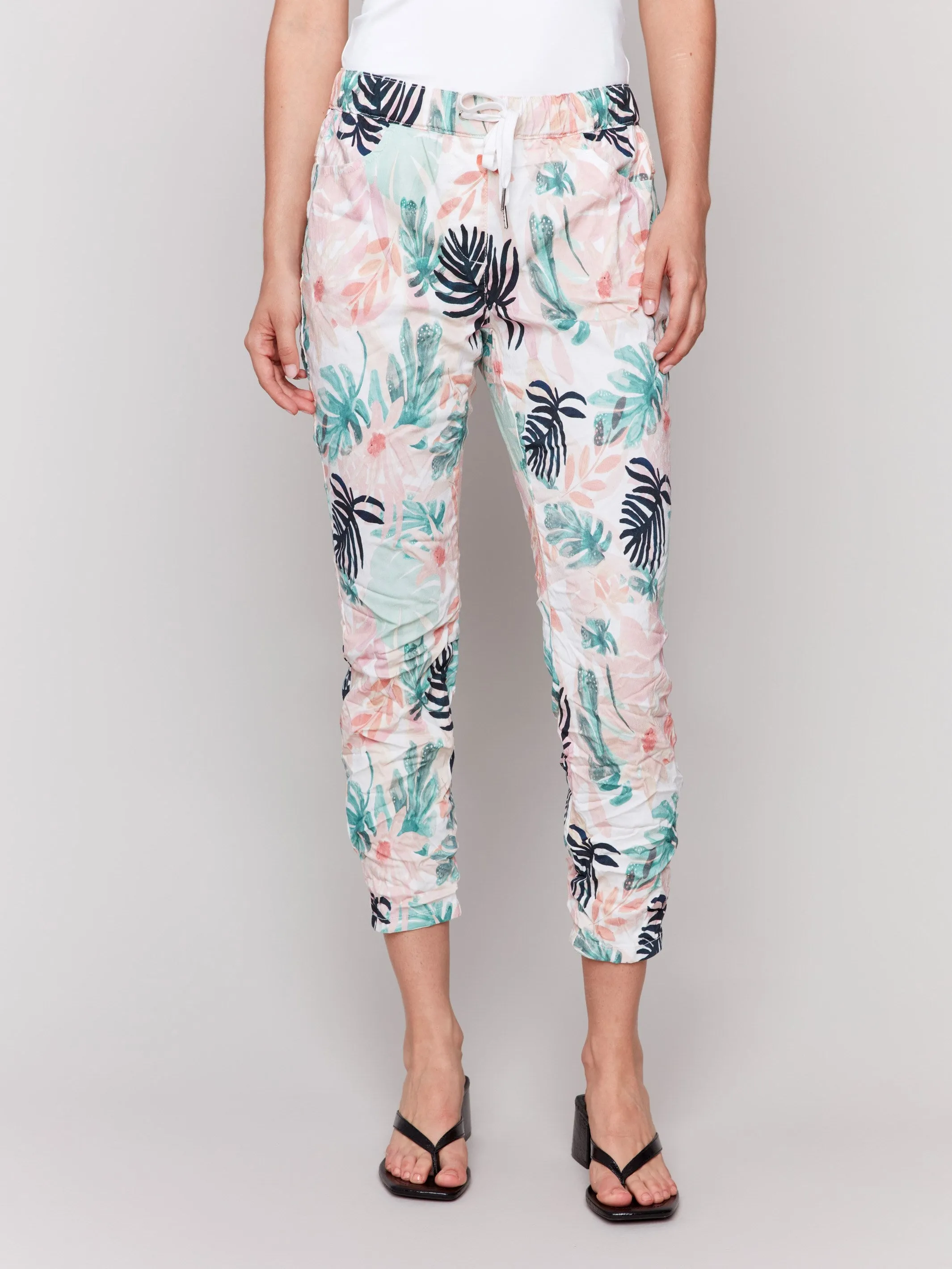 Printed Crinkle Jogger Pants - Lush