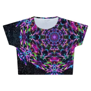 Purp Geometric Crop Tee