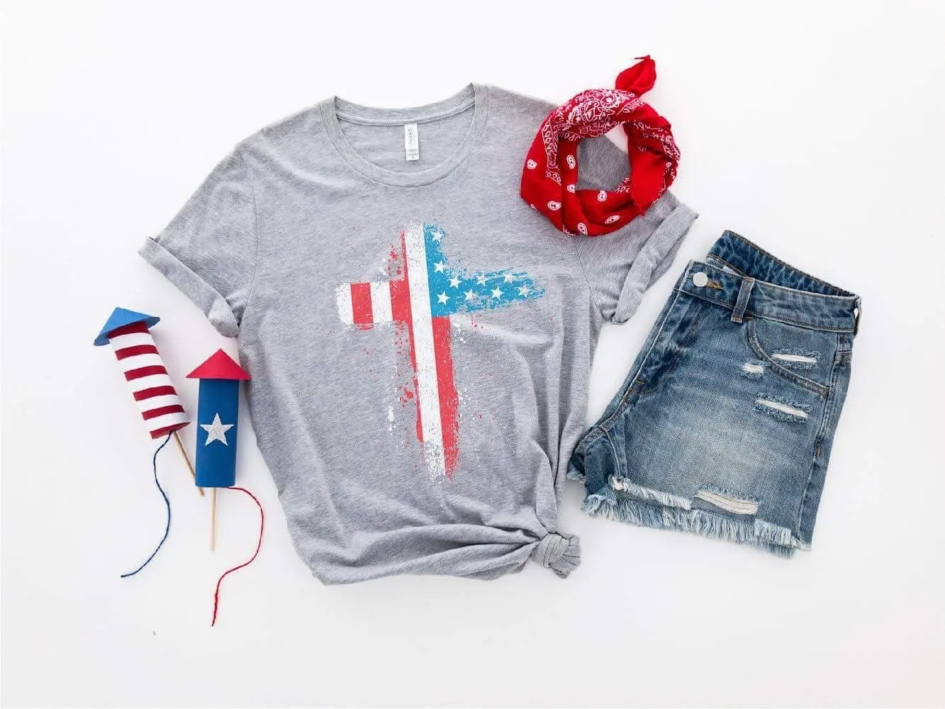 "Vintage American Cross" Tee