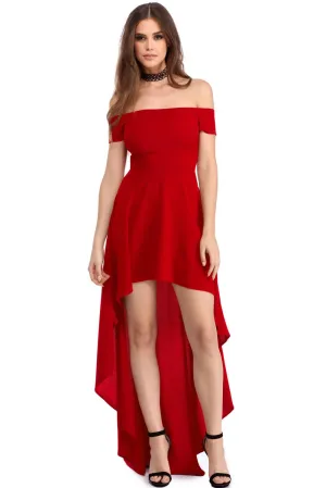 Red Stylish Asymmetric Dress