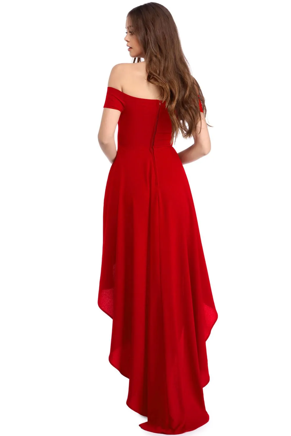 Red Stylish Asymmetric Dress