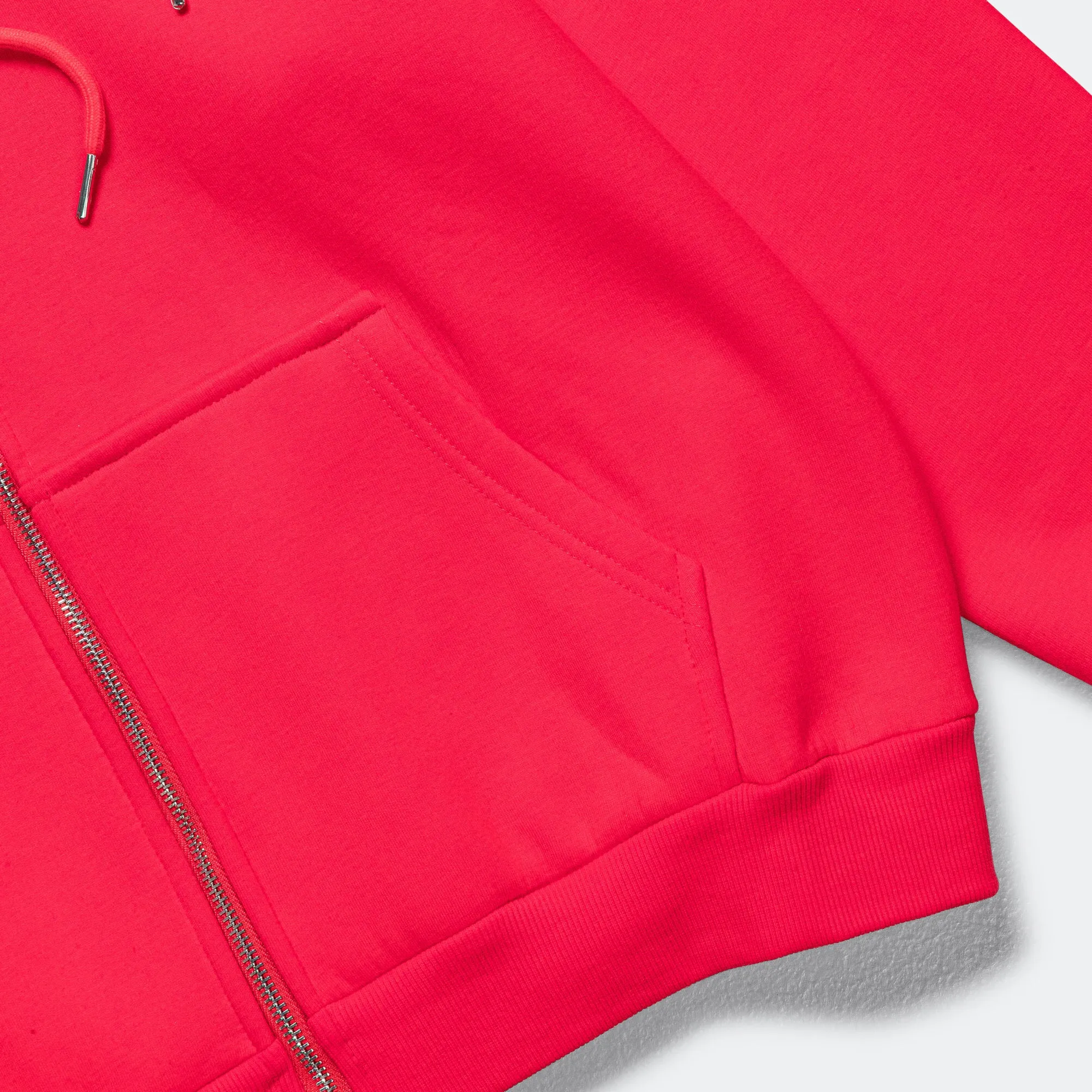Reversible Zip-Up Hood - Red/Cream Waffle
