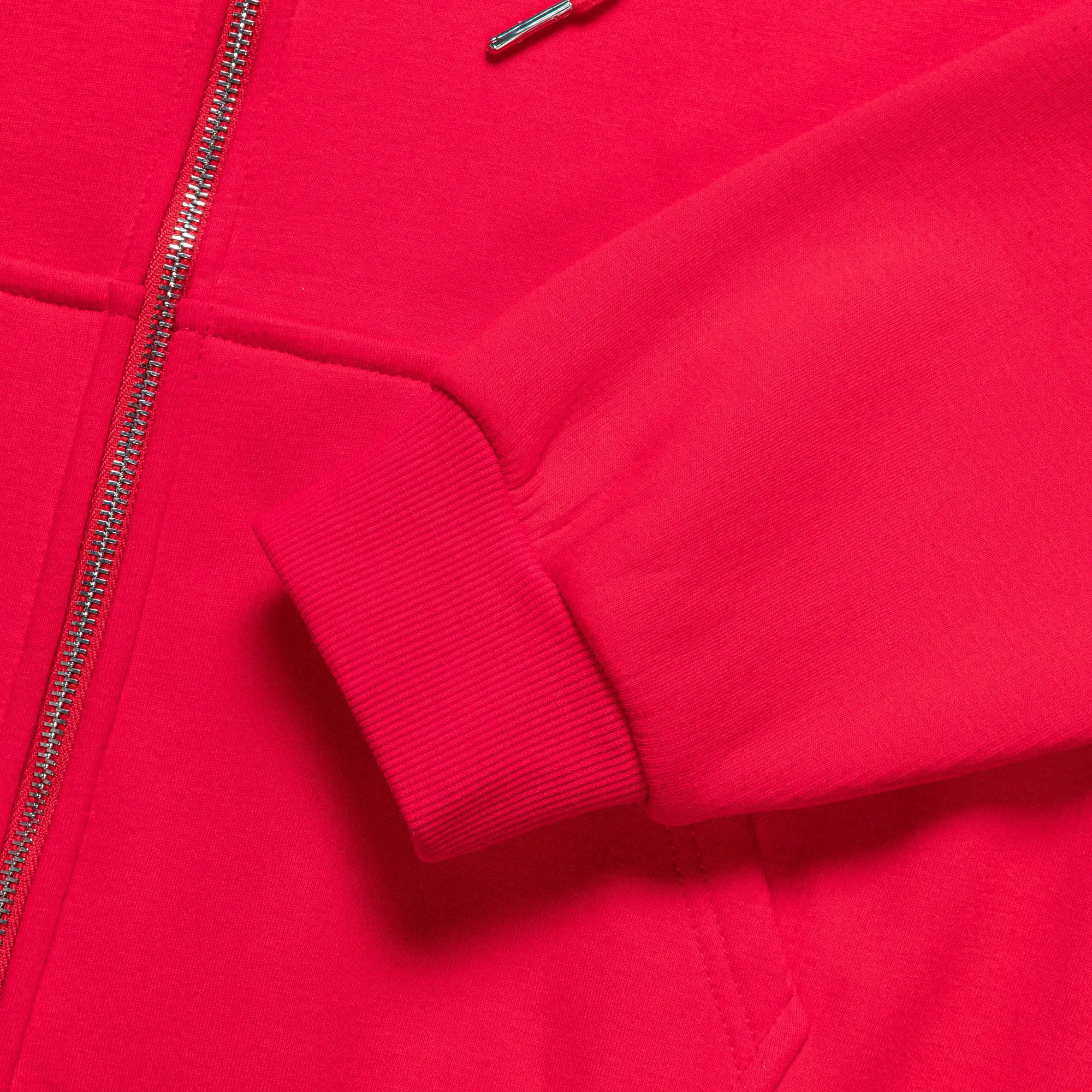 Reversible Zip-Up Hood - Red/Cream Waffle