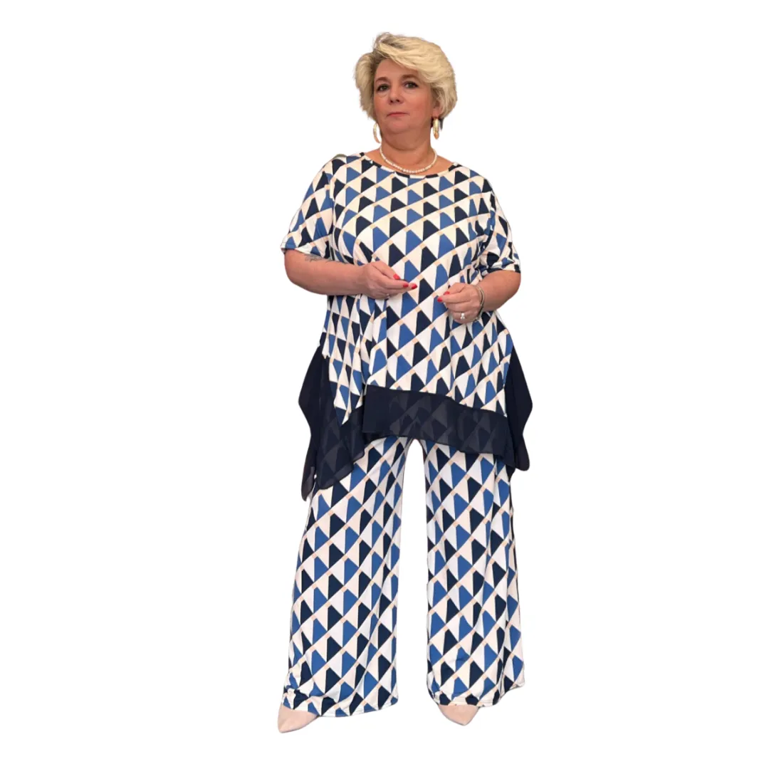 ROCKTHOSECURVES TWO PIECE LOOSE FITTING PALAZZO TROUSERS   LONG TOP OUTFIT SET