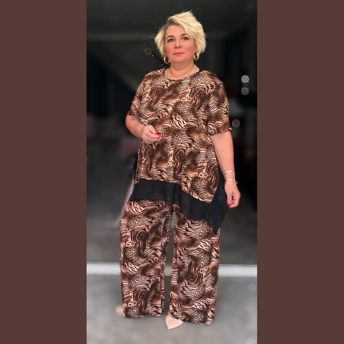 ROCKTHOSECURVES TWO PIECE LOOSE FITTING PALAZZO TROUSERS   LONG TOP OUTFIT SET