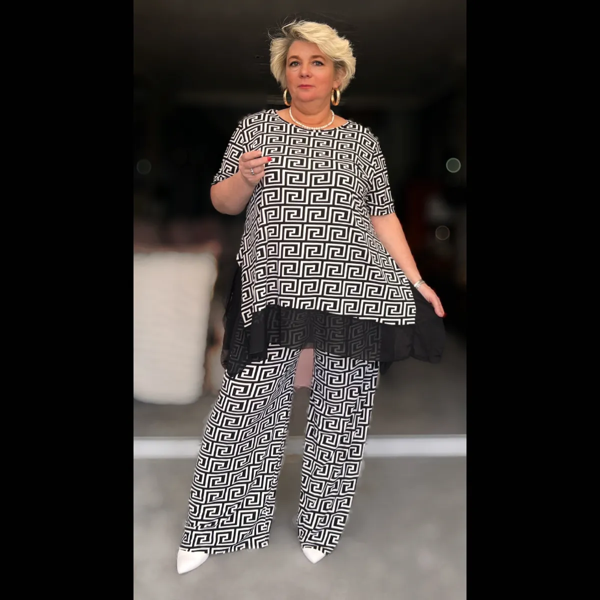 ROCKTHOSECURVES TWO PIECE LOOSE FITTING PALAZZO TROUSERS   LONG TOP OUTFIT SET